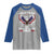 Land of the Free Because of the Brave Raglan Shirt American Flag Patriotic Eagle 4th of July - Wonder Print Shop