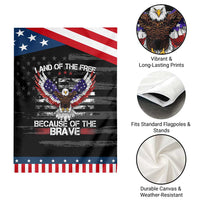 Land of the Free Because of the Brave Garden Flag American Flag Patriotic Eagle 4th of July