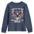 Land of the Free Because of the Brave Youth Sweatshirt American Flag Patriotic Eagle 4th of July - Wonder Print Shop