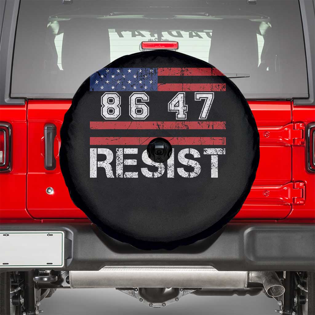 8647 Resist Spare Tire Cover Retro Social Justice American Flag - Wonder Print Shop