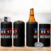 8647 Resist 4 in 1 Can Cooler Tumbler Retro Social Justice American Flag - Wonder Print Shop