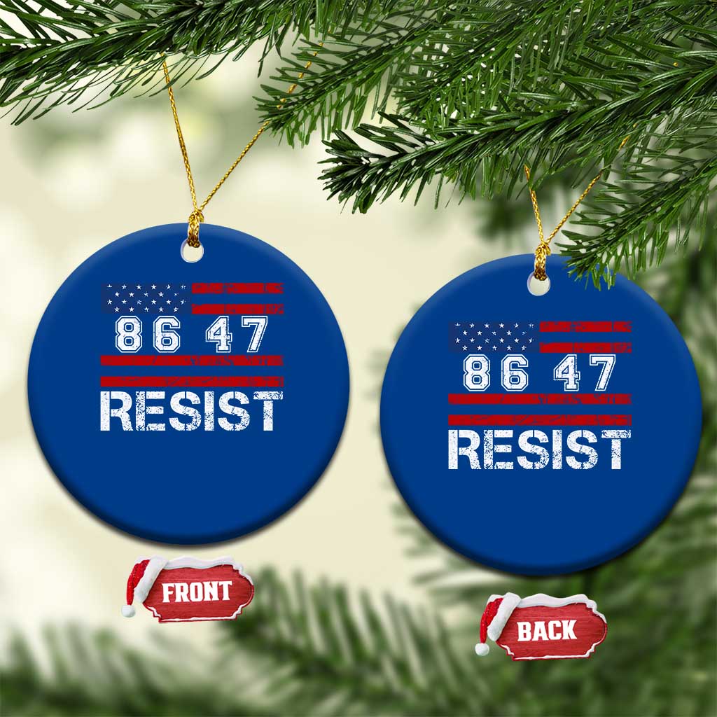 8647 Resist Ceramic Ornament Retro Social Justice American Flag - Wonder Print Shop
