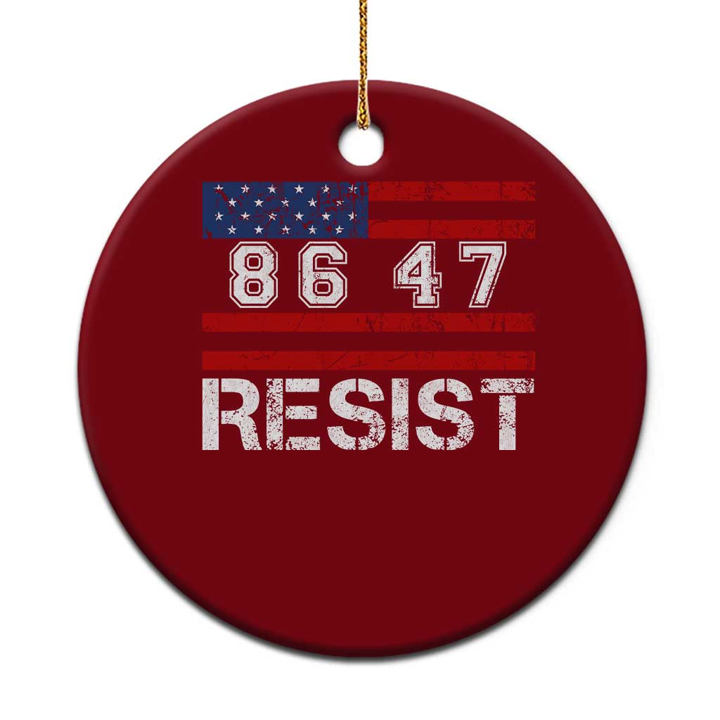 8647 Resist Ceramic Ornament Retro Social Justice American Flag - Wonder Print Shop