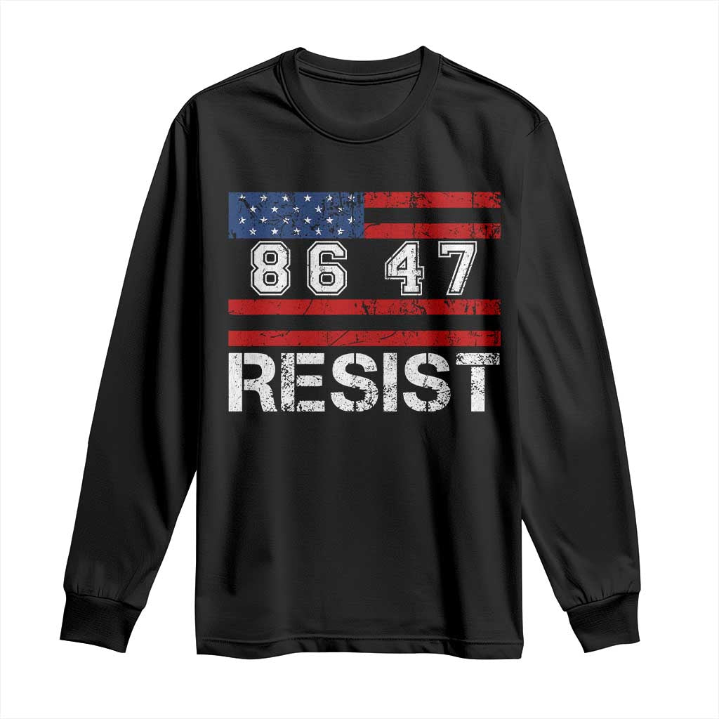 8647 Resist Long Sleeve Shirt Retro Social Justice American Flag - Wonder Print Shop