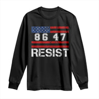 8647 Resist Long Sleeve Shirt Retro Social Justice American Flag - Wonder Print Shop