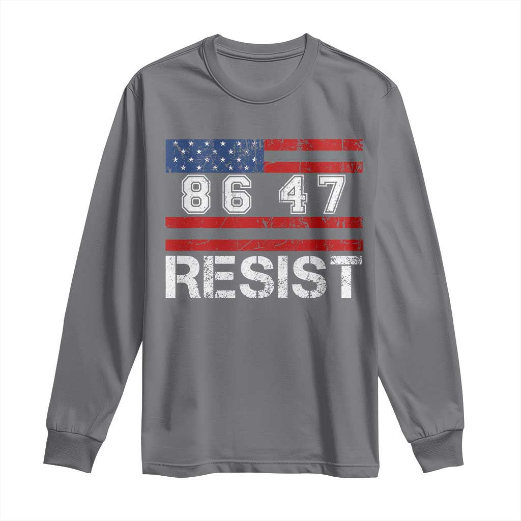 8647 Resist Long Sleeve Shirt Retro Social Justice American Flag - Wonder Print Shop