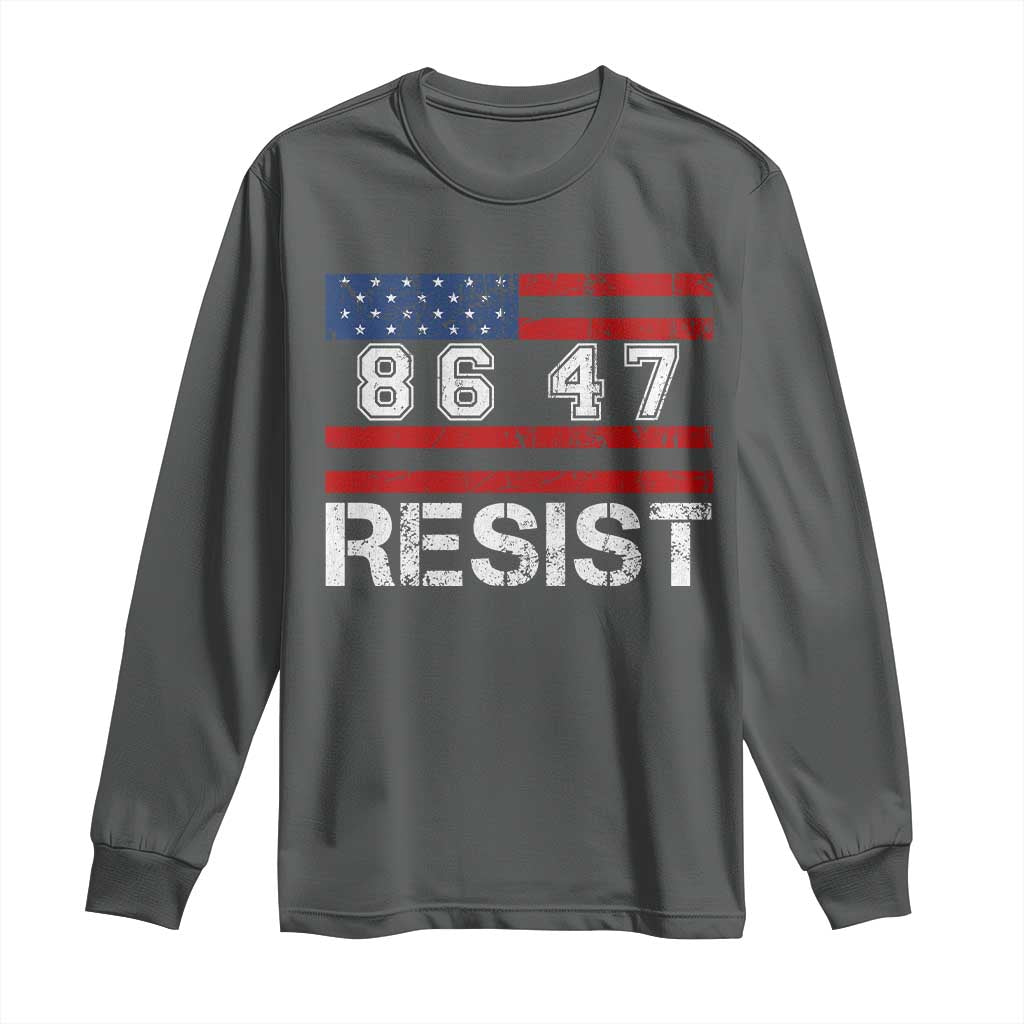 8647 Resist Long Sleeve Shirt Retro Social Justice American Flag - Wonder Print Shop