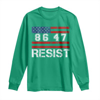 8647 Resist Long Sleeve Shirt Retro Social Justice American Flag - Wonder Print Shop