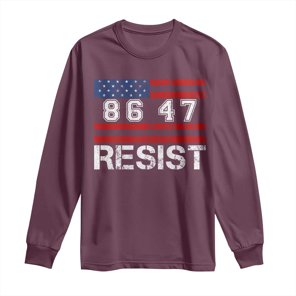 8647 Resist Long Sleeve Shirt Retro Social Justice American Flag - Wonder Print Shop