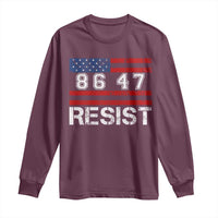 8647 Resist Long Sleeve Shirt Retro Social Justice American Flag - Wonder Print Shop