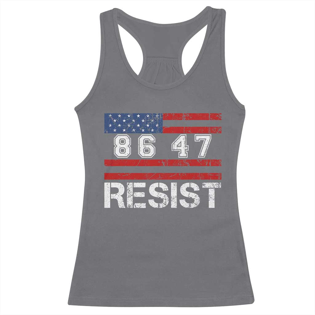 8647 Resist Racerback Tank Top Retro Social Justice American Flag - Wonder Print Shop