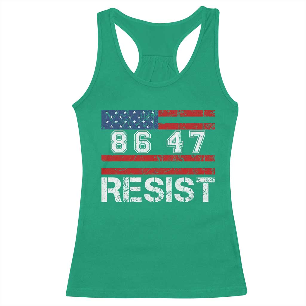 8647 Resist Racerback Tank Top Retro Social Justice American Flag - Wonder Print Shop