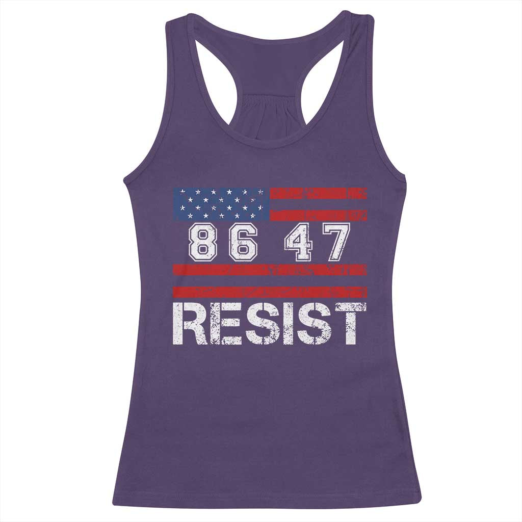 8647 Resist Racerback Tank Top Retro Social Justice American Flag - Wonder Print Shop