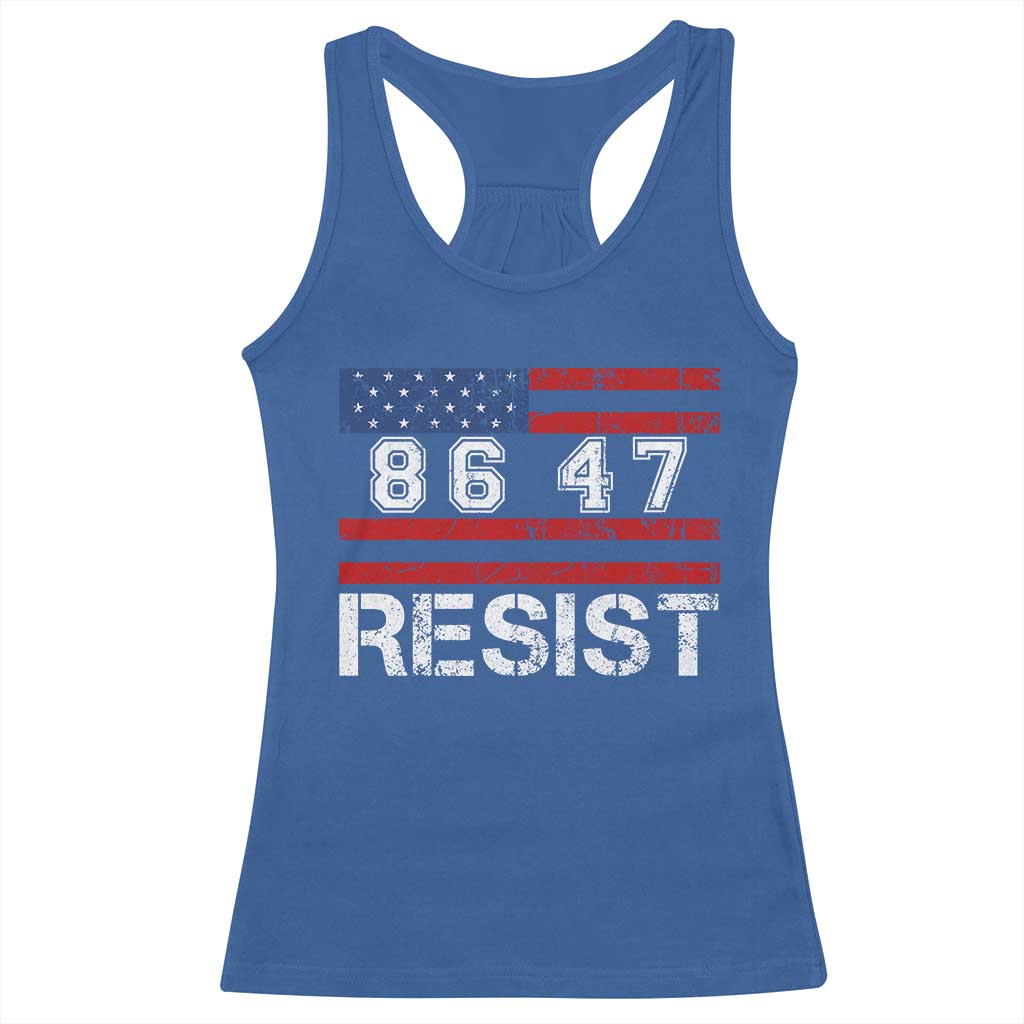 8647 Resist Racerback Tank Top Retro Social Justice American Flag - Wonder Print Shop