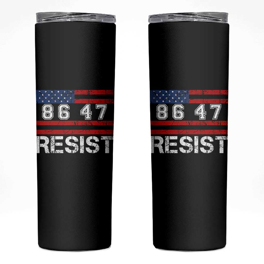 8647 Resist Skinny Tumbler Retro Social Justice American Flag - Wonder Print Shop