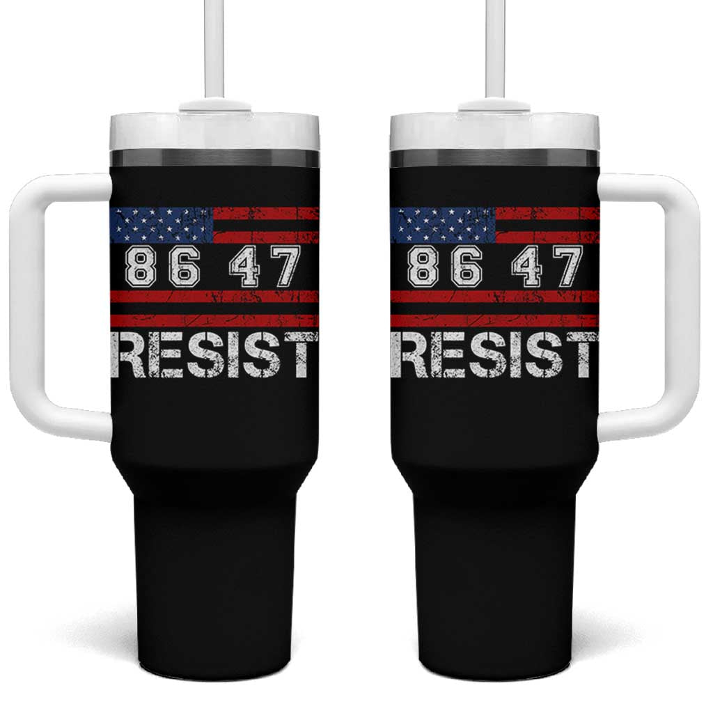 8647 Resist Tumbler With Handle Retro Social Justice American Flag - Wonder Print Shop