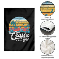 On Cruise Time Garden Flag Retro Summer Vacation Cruising - Wonder Print Shop