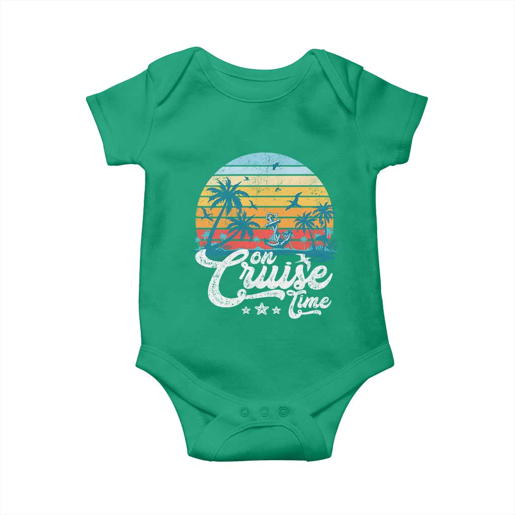 On Cruise Time Baby Onesie Retro Summer Vacation Cruising - Wonder Print Shop