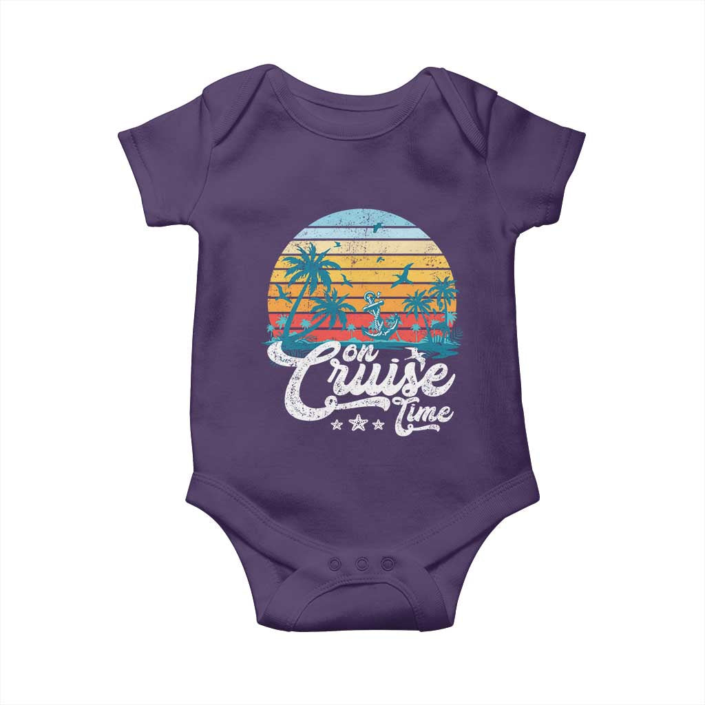 On Cruise Time Baby Onesie Retro Summer Vacation Cruising - Wonder Print Shop
