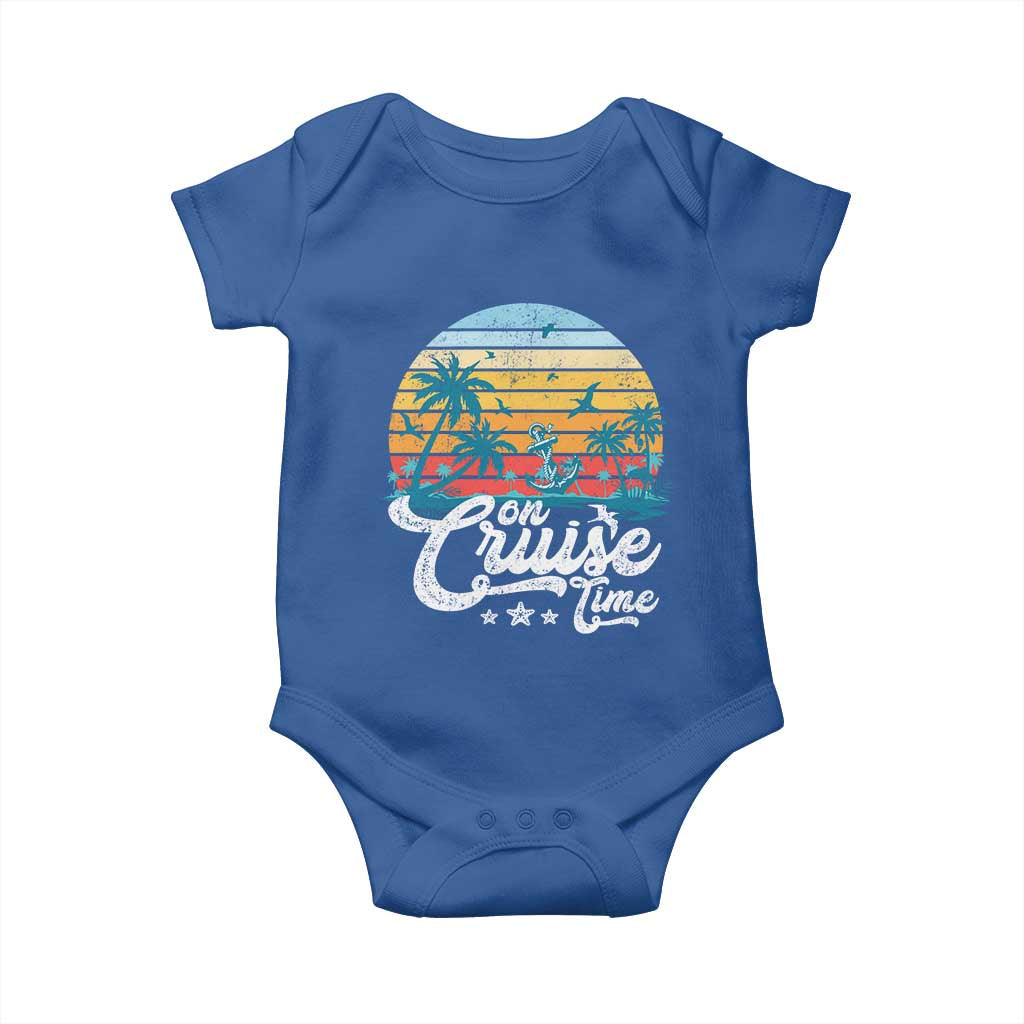 On Cruise Time Baby Onesie Retro Summer Vacation Cruising - Wonder Print Shop