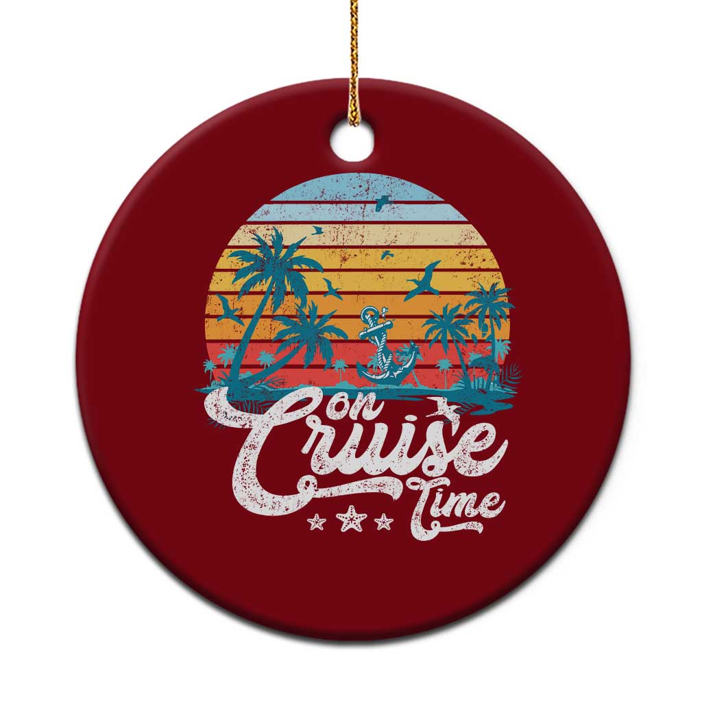On Cruise Time Ceramic Ornament Retro Summer Vacation Cruising - Wonder Print Shop