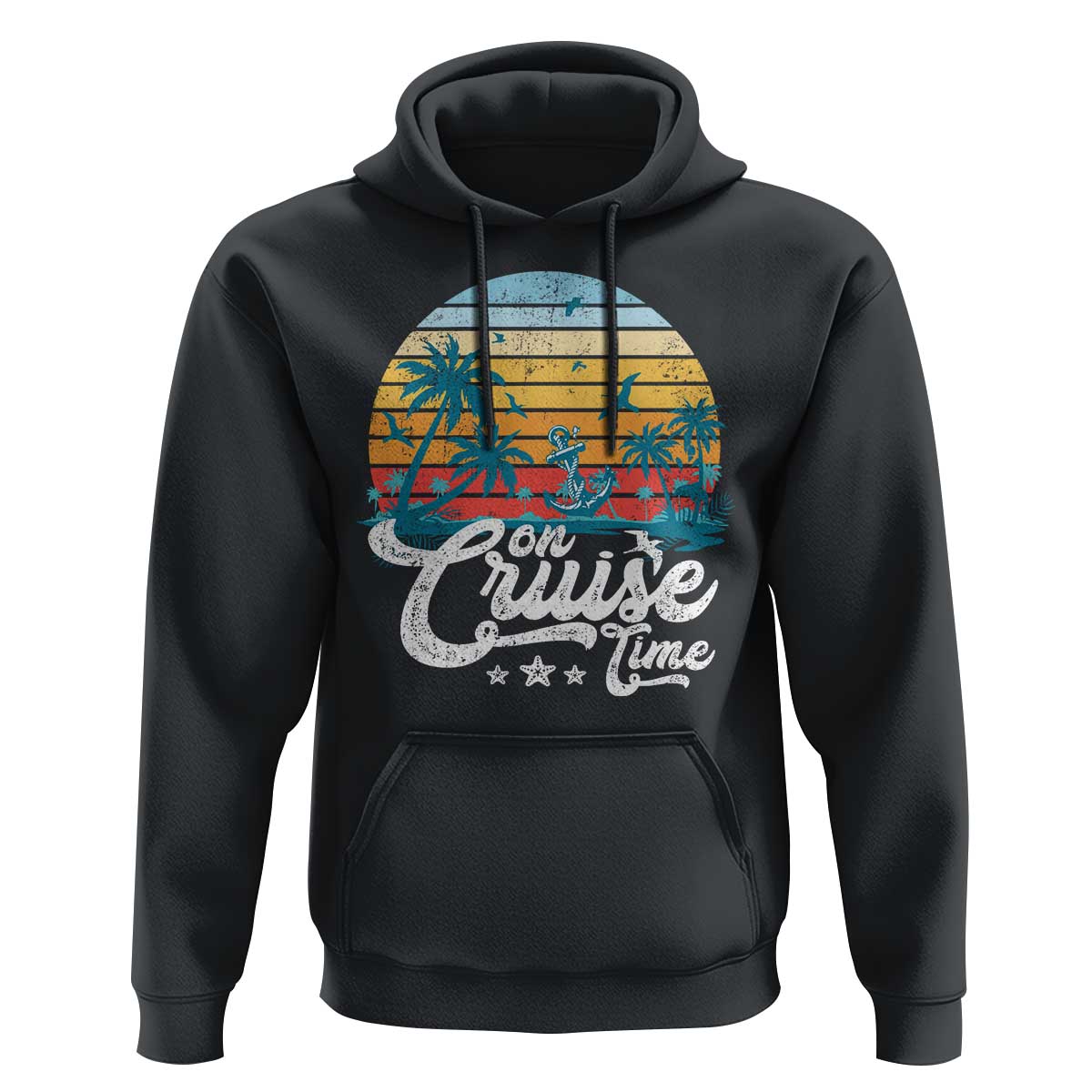 On Cruise Time Hoodie Retro Summer Vacation Cruising - Wonder Print Shop