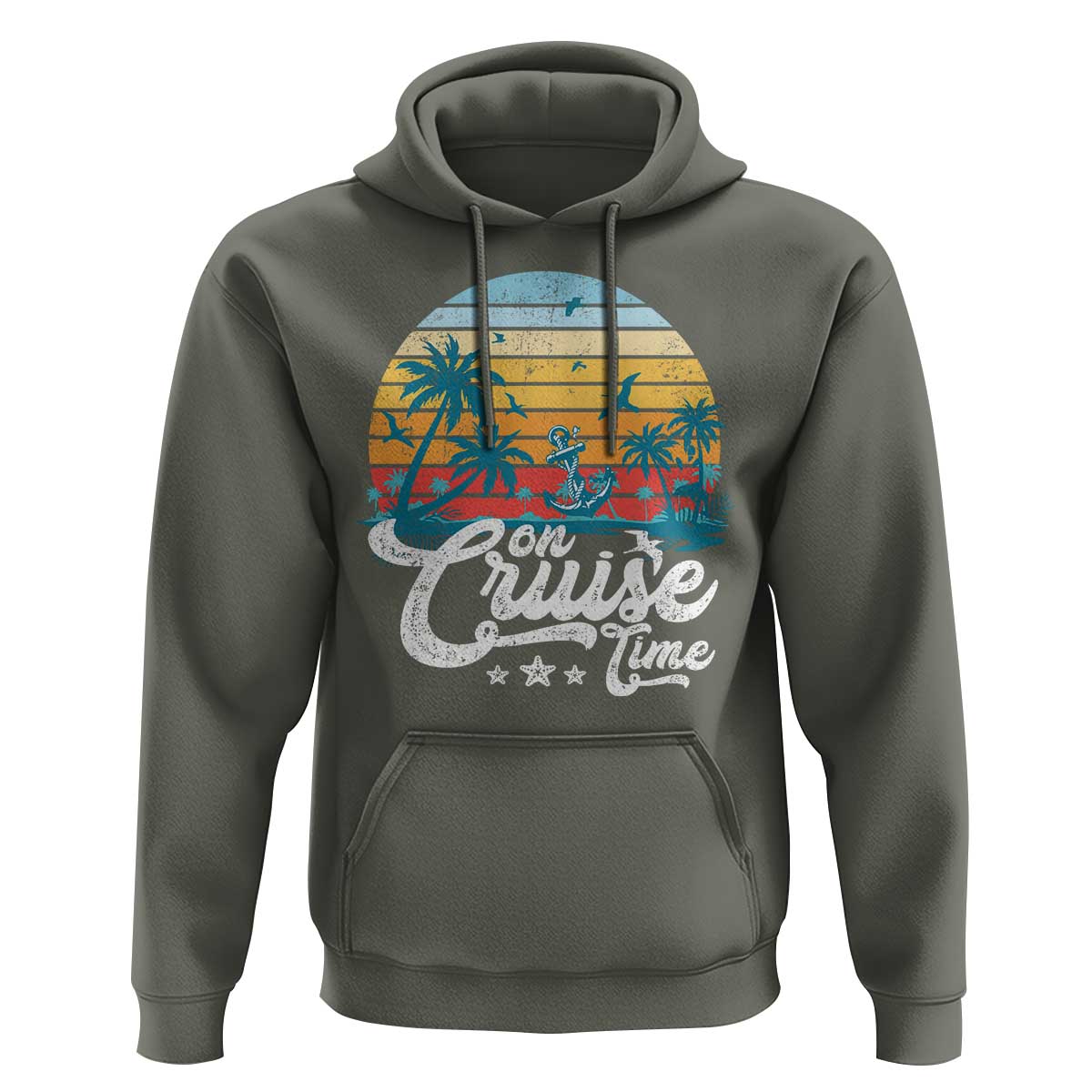 On Cruise Time Hoodie Retro Summer Vacation Cruising - Wonder Print Shop