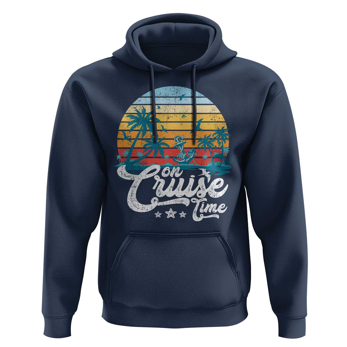 On Cruise Time Hoodie Retro Summer Vacation Cruising - Wonder Print Shop
