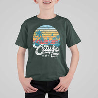 On Cruise Time T Shirt For Kid Retro Summer Vacation Cruising - Wonder Print Shop