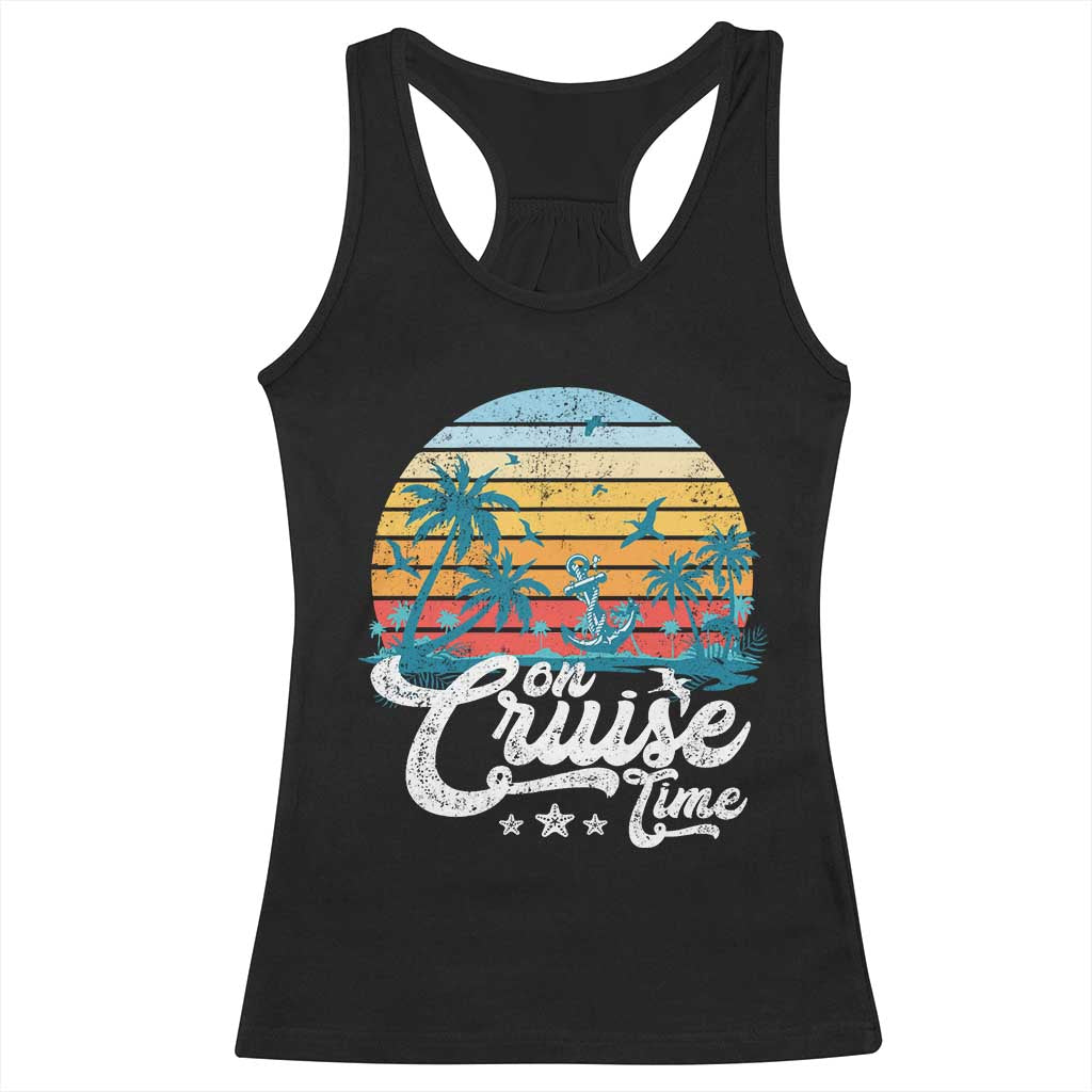 On Cruise Time Racerback Tank Top Retro Summer Vacation Cruising - Wonder Print Shop