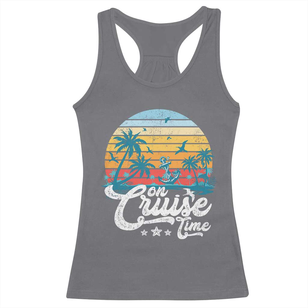 On Cruise Time Racerback Tank Top Retro Summer Vacation Cruising - Wonder Print Shop