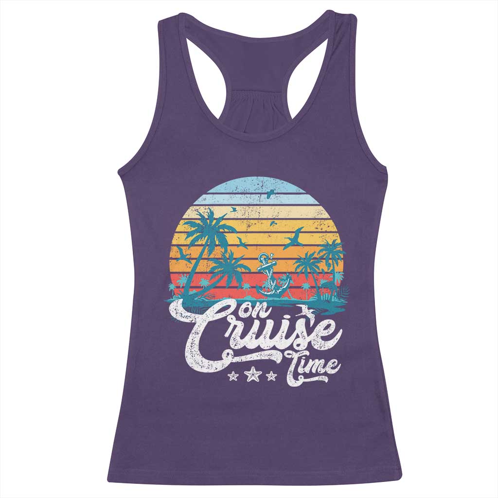 On Cruise Time Racerback Tank Top Retro Summer Vacation Cruising - Wonder Print Shop