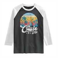 On Cruise Time Raglan Shirt Retro Summer Vacation Cruising - Wonder Print Shop
