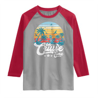 On Cruise Time Raglan Shirt Retro Summer Vacation Cruising - Wonder Print Shop