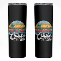 On Cruise Time Skinny Tumbler Retro Summer Vacation Cruising - Wonder Print Shop