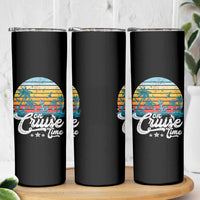 On Cruise Time Skinny Tumbler Retro Summer Vacation Cruising - Wonder Print Shop