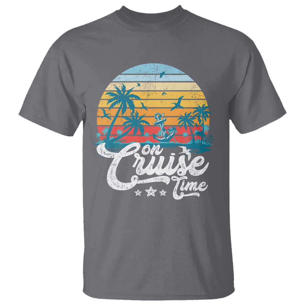 On Cruise Time T Shirt Retro Summer Vacation Cruising - Wonder Print Shop