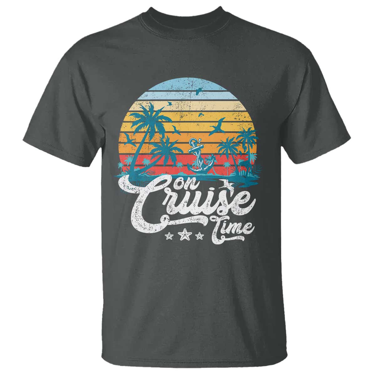 On Cruise Time T Shirt Retro Summer Vacation Cruising - Wonder Print Shop