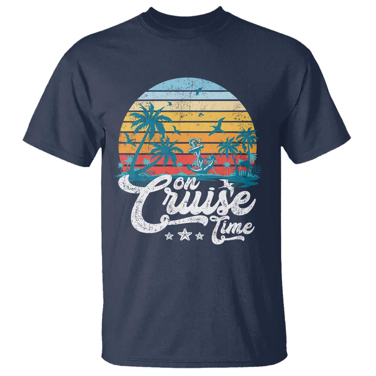 On Cruise Time T Shirt Retro Summer Vacation Cruising - Wonder Print Shop