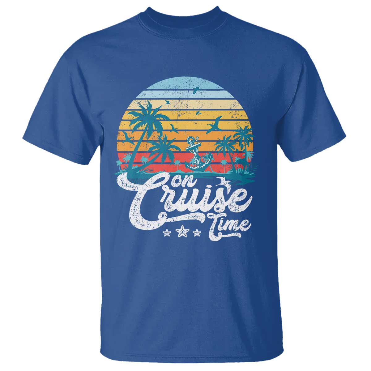 On Cruise Time T Shirt Retro Summer Vacation Cruising - Wonder Print Shop