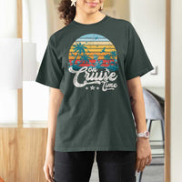 On Cruise Time T Shirt For Women Retro Summer Vacation Cruising - Wonder Print Shop