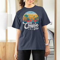 On Cruise Time T Shirt For Women Retro Summer Vacation Cruising - Wonder Print Shop
