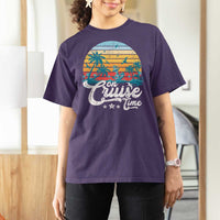 On Cruise Time T Shirt For Women Retro Summer Vacation Cruising - Wonder Print Shop