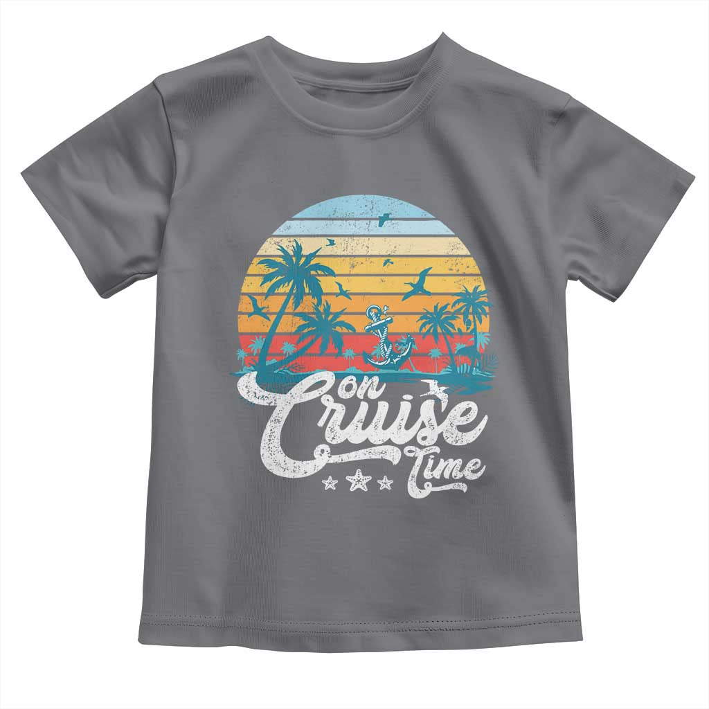 On Cruise Time Toddler T Shirt Retro Summer Vacation Cruising - Wonder Print Shop