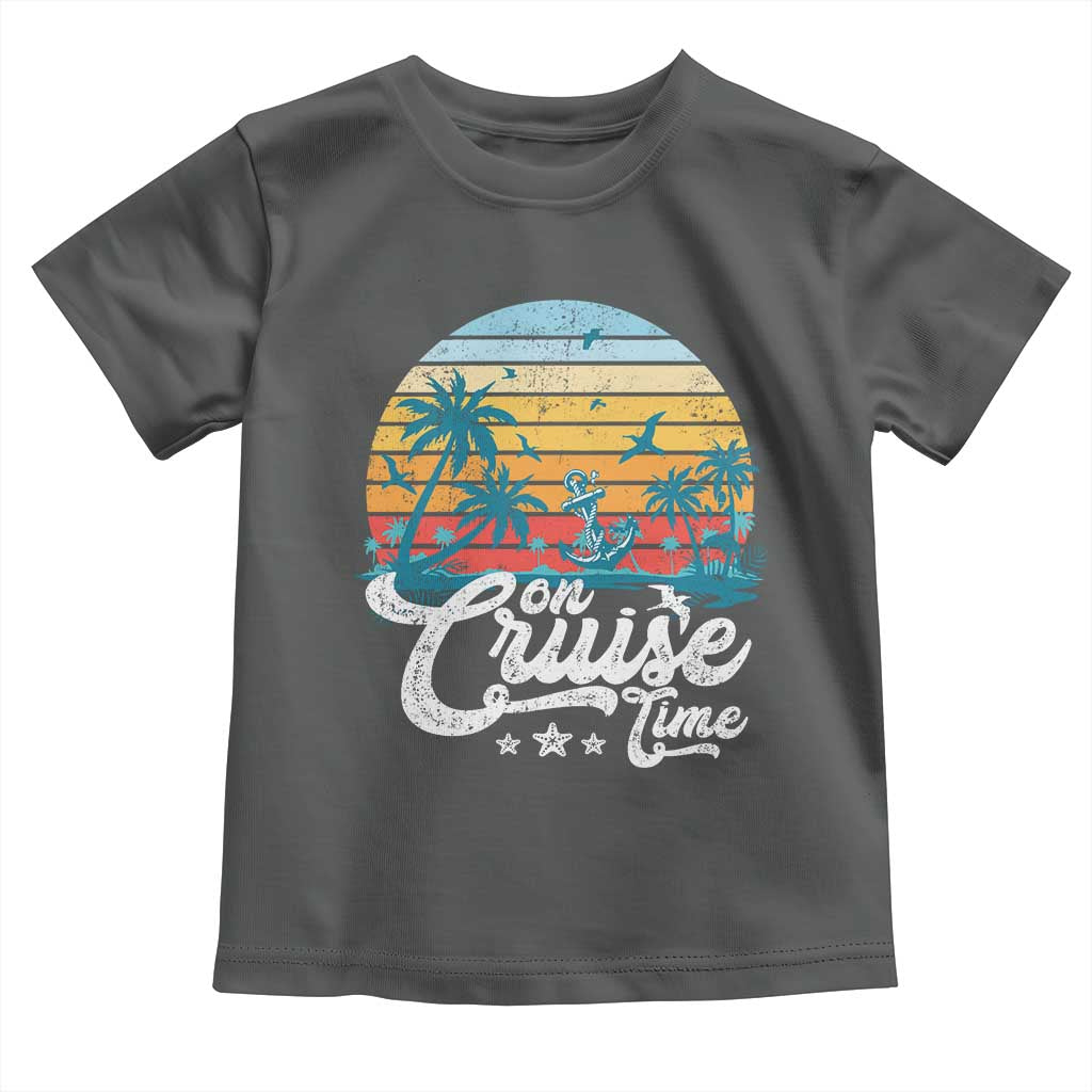 On Cruise Time Toddler T Shirt Retro Summer Vacation Cruising - Wonder Print Shop