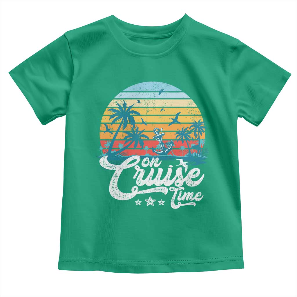 On Cruise Time Toddler T Shirt Retro Summer Vacation Cruising - Wonder Print Shop