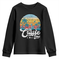 On Cruise Time Youth Sweatshirt Retro Summer Vacation Cruising - Wonder Print Shop