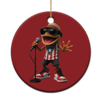 Coqui Puerto Rican Flag Christmas Ornament Taino Boricua Frog Singing - Wonder Print Shop