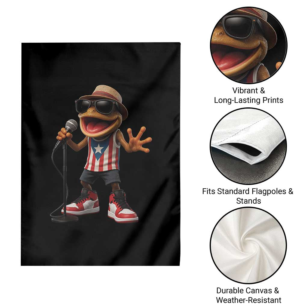 Coqui Puerto Rican Flag Garden Flag Taino Boricua Frog Singing - Wonder Print Shop