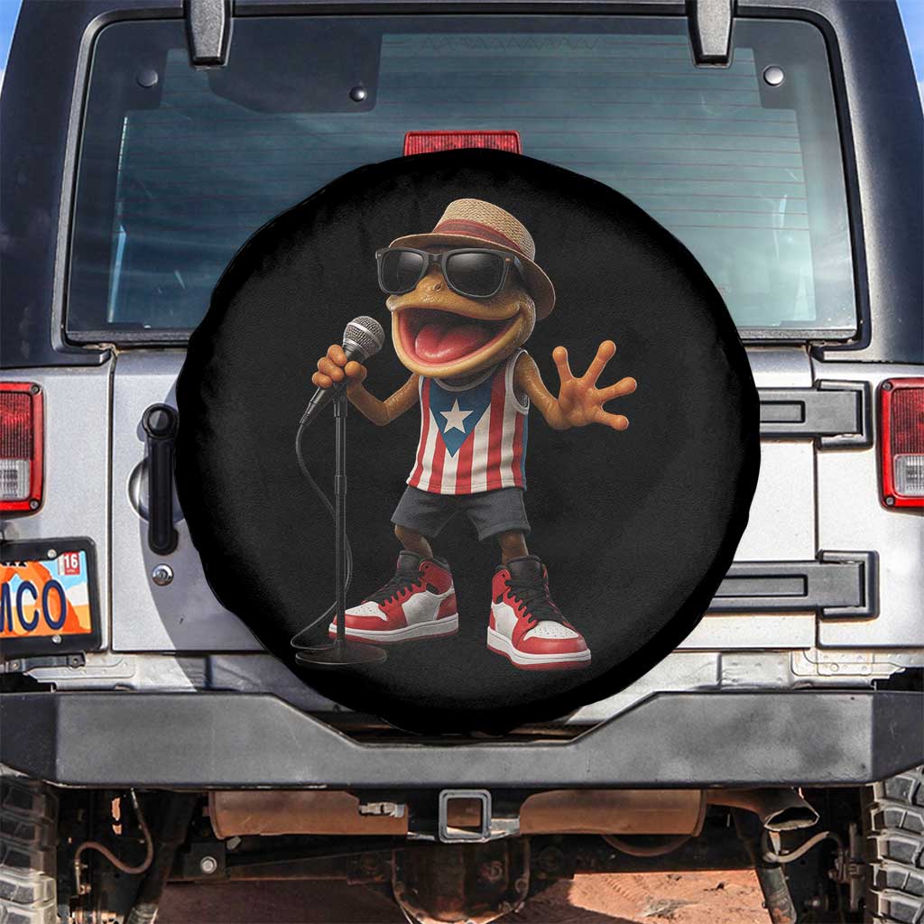 Coqui Puerto Rican Flag Spare Tire Cover Taino Boricua Frog Singing - Wonder Print Shop
